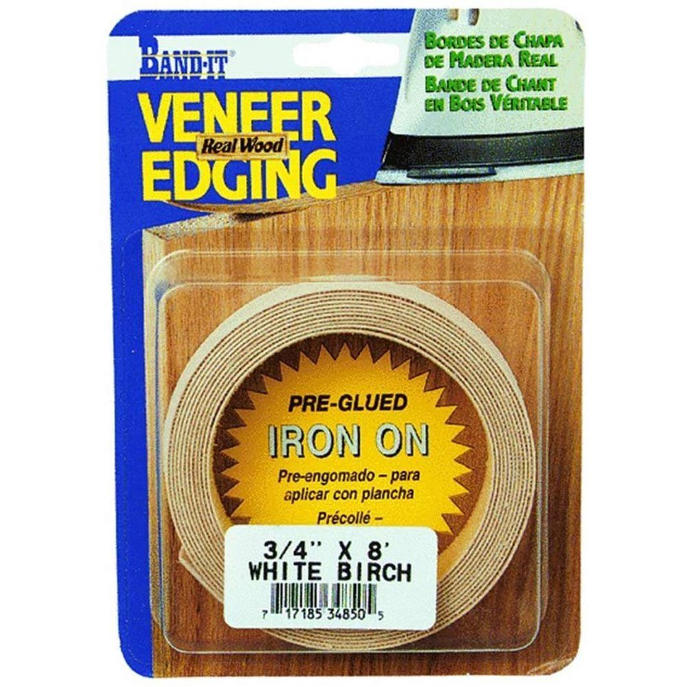BandIt 34850 Real Wood Veneer IronOn Edgebanding, White Birch, 3/4" x