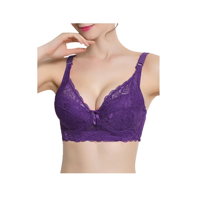 INSPIRE CHIC Women's Plus Size Full Coverage Padded Floral Underwired Bra
