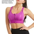 thumbnail image 4 of CAROOTU Wireless Supportive Sports Bra for Women Front Zip Design Cross Back Vest Yoga Workout Wear, 4 of 7