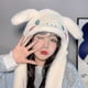 thumbnail image 1 of Cute Sanrio Hat Cinnamoroll Accessories Kawaii Keep Warm Thickening Plush Ear Cap Ears Move Anime Soft Toys For Girls Gift, 1 of 4