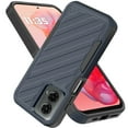 thumbnail image 4 of Designed for Motorola Moto G Stylus 5G 2024 Premium Design Hybrid lined Shockproof Rugged Textured 2in1 Silicone TPU Non Slip Tough Phone Case Cover [Blue], 4 of 12