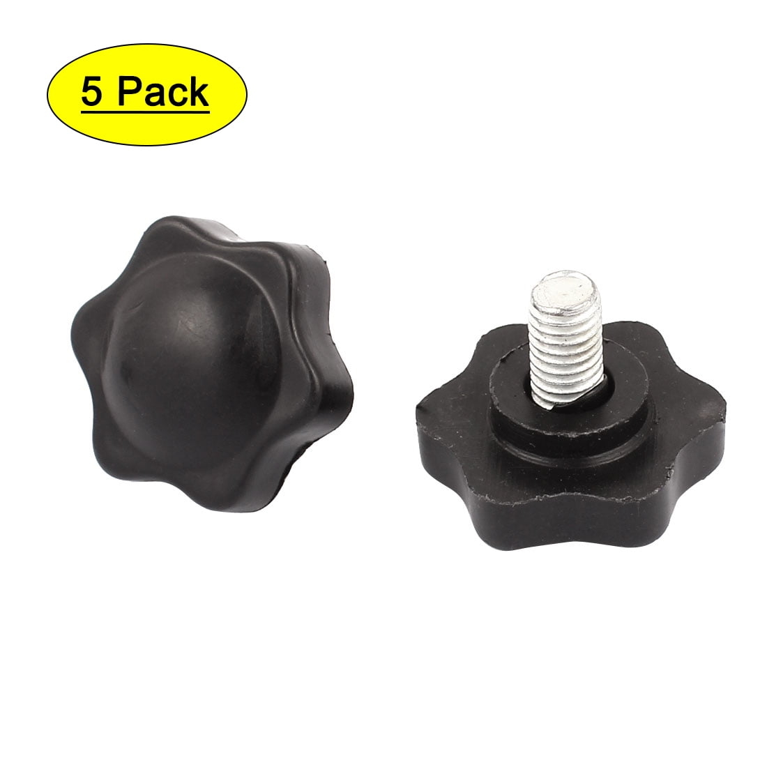 M8 x 12mm Male Thread 32mm Dia Plastic Hex Star Head Clamping Screw