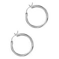 thumbnail image 2 of JewelStop 14K White Gold Hoop Earrings - 3x20mm, (1/8" x 13/16 Inches), 2 of 7