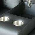 thumbnail image 3 of Lilola Home 85"W Black PVC Fabric Sofa with LED Lights, USB Charger, Storage Console, 3 of 9