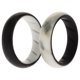thumbnail image 1 of Juego de anillos sólidos BR de boda de silicona - Negro-Mármol de ROQ para mujer - Anillo de 2 x 7 mm, 1 of 1