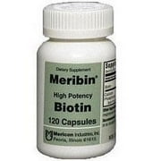 Meribin High Potency Biotin 5Mg Supplement Capsules - 120 Ea, 2 Pack