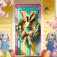 thumbnail image 4 of Ksruee Happy Easter Banner 90x180cm Waterproof Bunny Backdrop Front Door Sign Happy Easter Banner for Office Classroom Farmhouse Porch Entryway Yard Garden Spring Holiday Party, 4 of 9