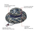 thumbnail image 3 of Outdoor Wide Brim Sun Protect Hat, Classic US Combat Army Style Bush Jungle Sun Cap for Fishing Hunting Camping Blue Digital 17, 3 of 5
