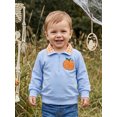 thumbnail image 3 of Toddler Baby Boy Girl Halloween Sweatshirt Pumpkin Embroidery Quarter Zip Collar Long Sleeve Shirt Tops Fall Winter Clothes 1-5T, 3 of 9