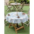 thumbnail image 4 of Outdoor Tablecloth with Umbrella Hole for Patio/Picnic/Party/Camping, Ocean Shell Waterproof Table Cloth Round Cover Washable, Summer Coastal Seashells Texture Light Blue (Dia 60"), 4 of 8