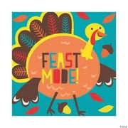 Cartoon Turkey Lunch Nap, Party Supplies, Licensed Tableware, Thanksgiving, 16 Pieces