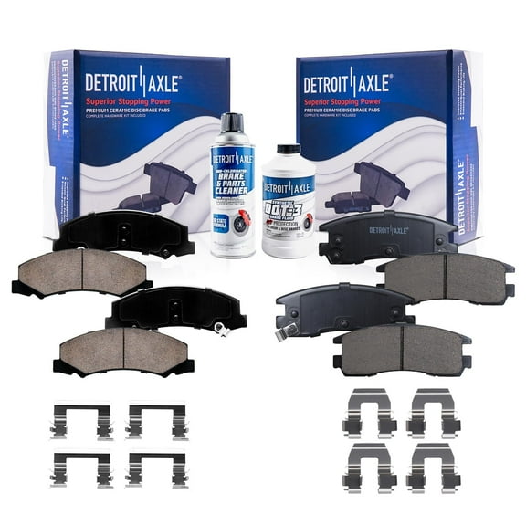 Detroit Axle - 6pc Brake Pads for 2006-2010 Chevy Impala 2006-2007 Monte Carlo 2008-2009 Buick Allure LaCrosse Ceramic Brake Pads w/ Hardware Front and Rear Replacement