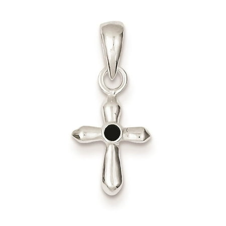 Champagne CZ Polished Charm Pendant 925 Sterling Silver