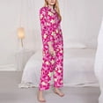 thumbnail image 5 of Wukai Vintage Flowers Print Women's Pajama Set - Soft Long Sleeve Sleepwear for Comfort and Style-Small, 5 of 9