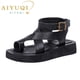 thumbnail image 2 of Sandalias AIYUQI de cuero genuino para mujer, novedad de verano 2023, sandalias con punta de Clip, zapatos romanos para mujer, sandalias Muffin WHS MTO Tan Jianjun unisex, 2 of 2
