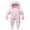 Pink, variant on SILVERCELL Baby Girls Boys Winter Warm Zipper Snowsuit With Gloves & Footwear Kids Thicken Hooded Jumpsuit Romper Down Coat Outwear 0-2 Years