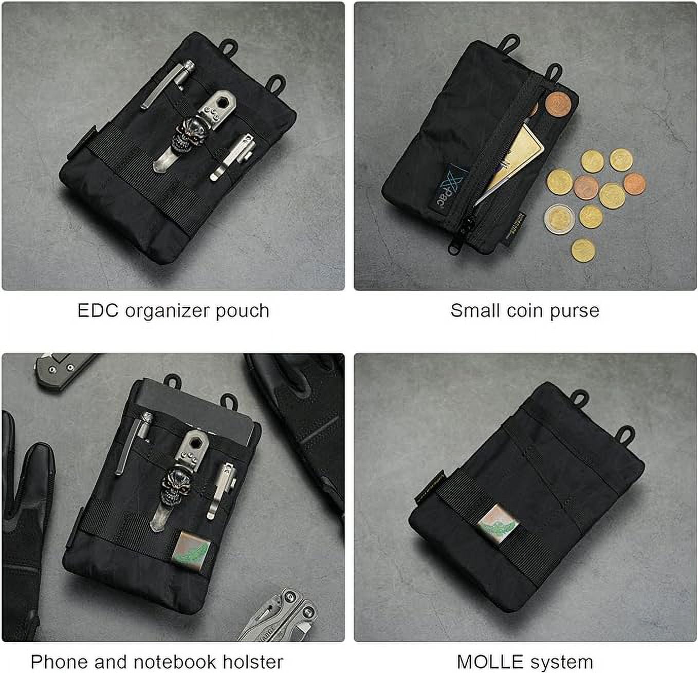 VIPERADE VE1 X-Pac Pocket Organizer, EDC Pouch for Men, EDC Pocket Organizer Storage EDC Gears, Best EDC Organizer to Hold Your Flashlight/Pocket Knife, Tactical Pen, Notebook (X-pac-Black)