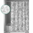 thumbnail image 3 of Extra Long Shower Curtain 72x84 Inch, Grey Farmhouse Shower Curtain Waterproof Bathroom Decor Floral Floral Plant Leaf Vintage Spring Fabric Bath Curtain Set Accessories with Hooks, 3 of 6