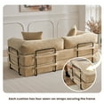 thumbnail image 2 of XIZZI 80.5" Convertible Sleeper Sofa Bed, Cloud Boneless Couch with Plush Corduroy, Sturdy Sprung Support, Oversize Comfy Loveseat for Living Room Bedroom, Beige, 2 of 7