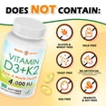 thumbnail image 5 of Vitamin D3 K2 (MK-7) 4000 IU Supplement, Supports Bone Health, Immune System and Mood, 5 of 6