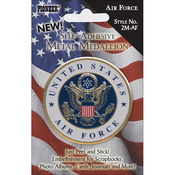 Pioneer Military Self-Adhesive Metal Medallion 2"-Air Force - 2M-AF