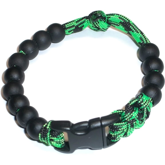 RedVex Pace Counter Bead Bracelet - Choose Your Color and Size (Green and Black - 10-inch)