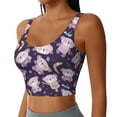 thumbnail image 5 of Sports Bra For Women, Cute Purple Koala Sports Bras For Women High Support, Workout Tank Tops Woman With Removable Cups, 5 of 8