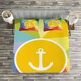 thumbnail image 3 of Ambesonne Colorful Quilted Bedspread Set 3 Pcs, Holiday Sailor Summer, Queen Size, Multicolor, 3 of 3