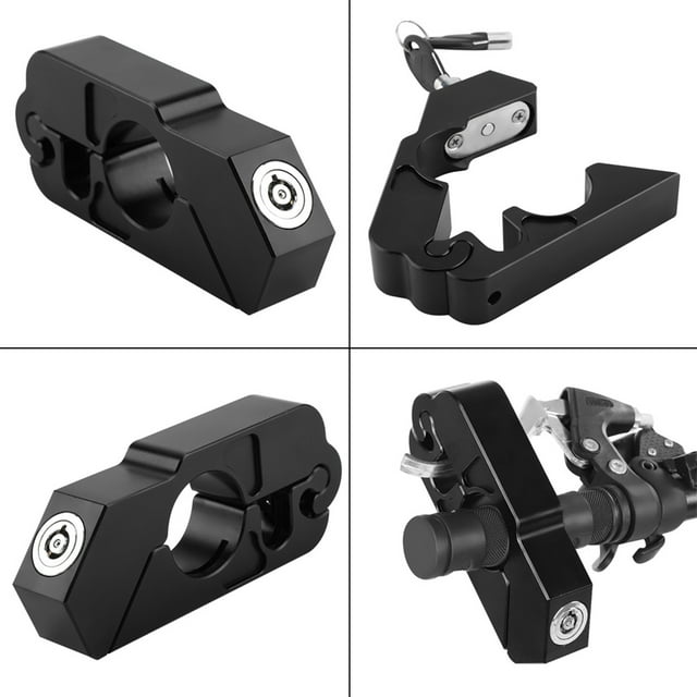 Bloqueo de palanca de freno de manillar de motocicleta de aleación de aluminio CNC Universal seguridad del vehículo (negro)