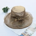 thumbnail image 3 of SPRING PARK Women's Mesh Firm Stitching Flower Decor Wide Brim Summer Beach Sun Hat Cap Tea Party Travel, 3 of 8