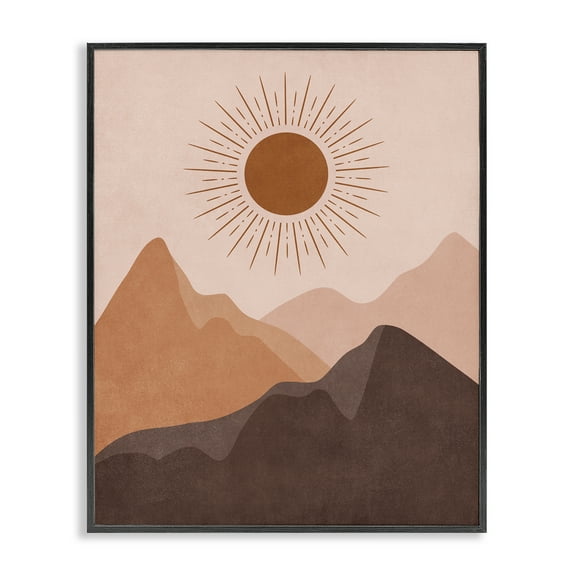 Stupell Industries Rust Boho Mountains Landscape & Nature Painting Black Framed Art Print Wall Art, 11 x 14