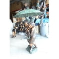 thumbnail image 5 of Nifao Two Kids Holding Umbrella Outdoor Fountain Statue, Bronze Garden Water Feature Sculpture for Patio & Yard – Garden Water Feature Sculpture, 30"L x 30"W x 52"H, 5 of 14