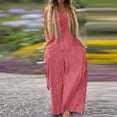 thumbnail image 6 of Baggy Overalls for Women Loose Fit Summer Casual Wide Leg Jumpsuits with Pockets Long Cargo Pants Oversized Rompers Pink S, 6 of 6