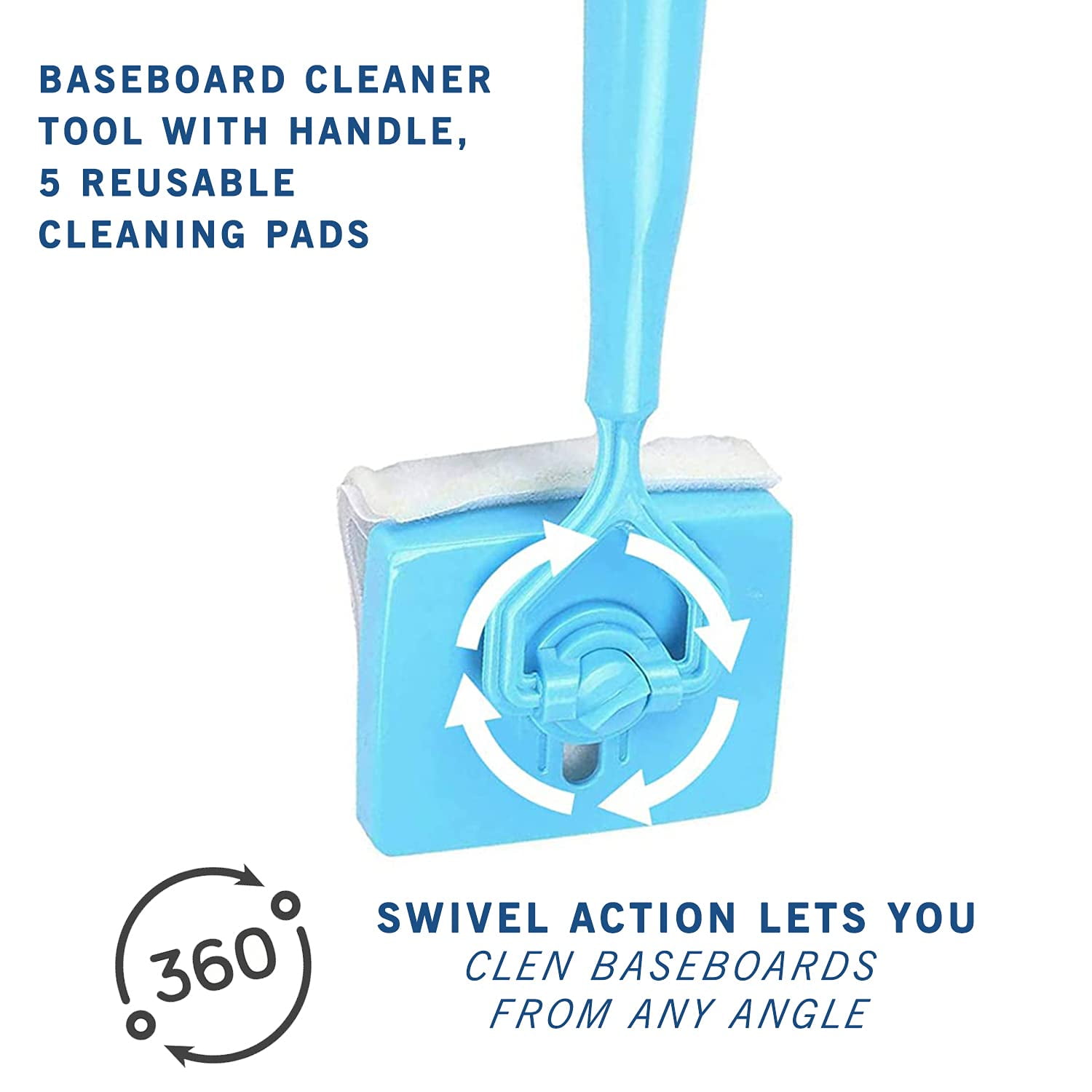 Risewill Baseboard Cleaner Mop Extendable Microfiber Dust Cleaner Brush  with Handle Clean Pad Household 