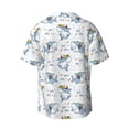 thumbnail image 5 of Salouo Cute Shark Pattern Cuban Collar Shirts for Men Button-Down Shirt Men's Short Sleeve Shirts Hawaiian Shirts Casual Shirts -XX-Large, 5 of 6