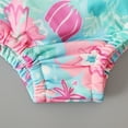 thumbnail image 4 of Mercatoo Toddler Girls One 𝐏iece Swimsuit Summer Flying Sleeve Floral Swimwear Bikini Kid Girls Beach Rash Guard Set, 4 of 6