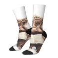thumbnail image 1 of Fotbe Relaxed Cute Cow Reading Calcetas Largas con Estampado para Hombre y Mujer – Calcetas de Compresión Transpirables y Elásticas, Viajar y Uso Diario Talla 5-11, 1 of 6