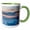 Green/White, variant on 3drose, Glacial Ice in Surf Along Diamond Beach, Kalfafellsstadur, Iceland., 11oz Two-tone Red Mug