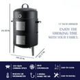 thumbnail image 4 of Vertical Charcoal Smoker - Heavy-Duty Steel BBQ Grill w/453 Sq.In Cooking Space & Thermometer, Black, 4 of 13
