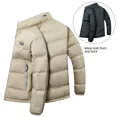 thumbnail image 4 of Chaqueta corta reversible de plumón, ropa de diseñador para hombre, chaqueta acolchada ligera de lujo con relleno de pato para hombre, abrigo cálido de invierno para hombre, 4 of 4