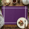 thumbnail image 2 of Placemats Set of 6, Solid Purple Color Place Mats Purple Tablemats Washable Placemat Table Decoration for Kitchen Table Dinner Party Home Decor Indoor Outdoor 13x19 Inch, 2 of 9