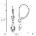 thumbnail image 4 of Auriga Fine Jewelry 14K White Gold 6x4 Oval Bezel April/White Topaz Dangle Earrings for Women (L- 0.91 inch, W- 0.16 inch), 4 of 6