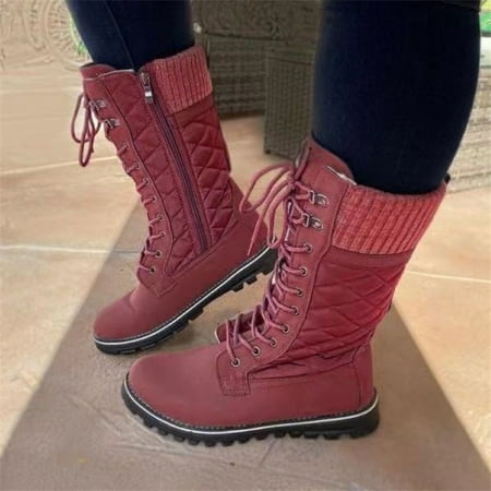 

Stamens Women s Suede Boots Girls High-top Boots Lace Up Non-slip Long Boots Vintage Women s Girls Suede Boots High-top Boots Lace Up Non-slip Long Boots Vintage Style(36 Purplish Red)