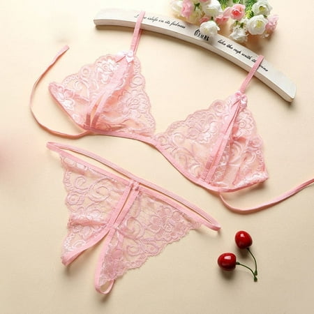 

4PC Temptation Transparent Bra G-String Net Socks and Sling