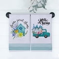 thumbnail image 3 of SPXUBZ Kitchen Towels Hello Spring Blue Gnome Flower Birdhouse Towels for Home Kitchen Holiday Decor Housewarming Gift Towels Set of 2, 3 of 5