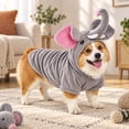 thumbnail image 6 of Elephant Dog Soft Hooded Sweatshirt for Halloween Comfortable Pet Outfit S, 6 of 7