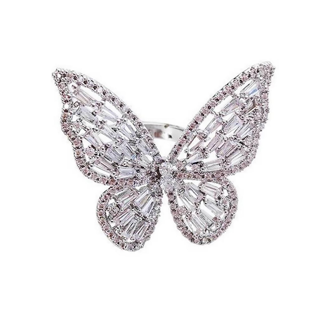 rhinestone butterfly ring