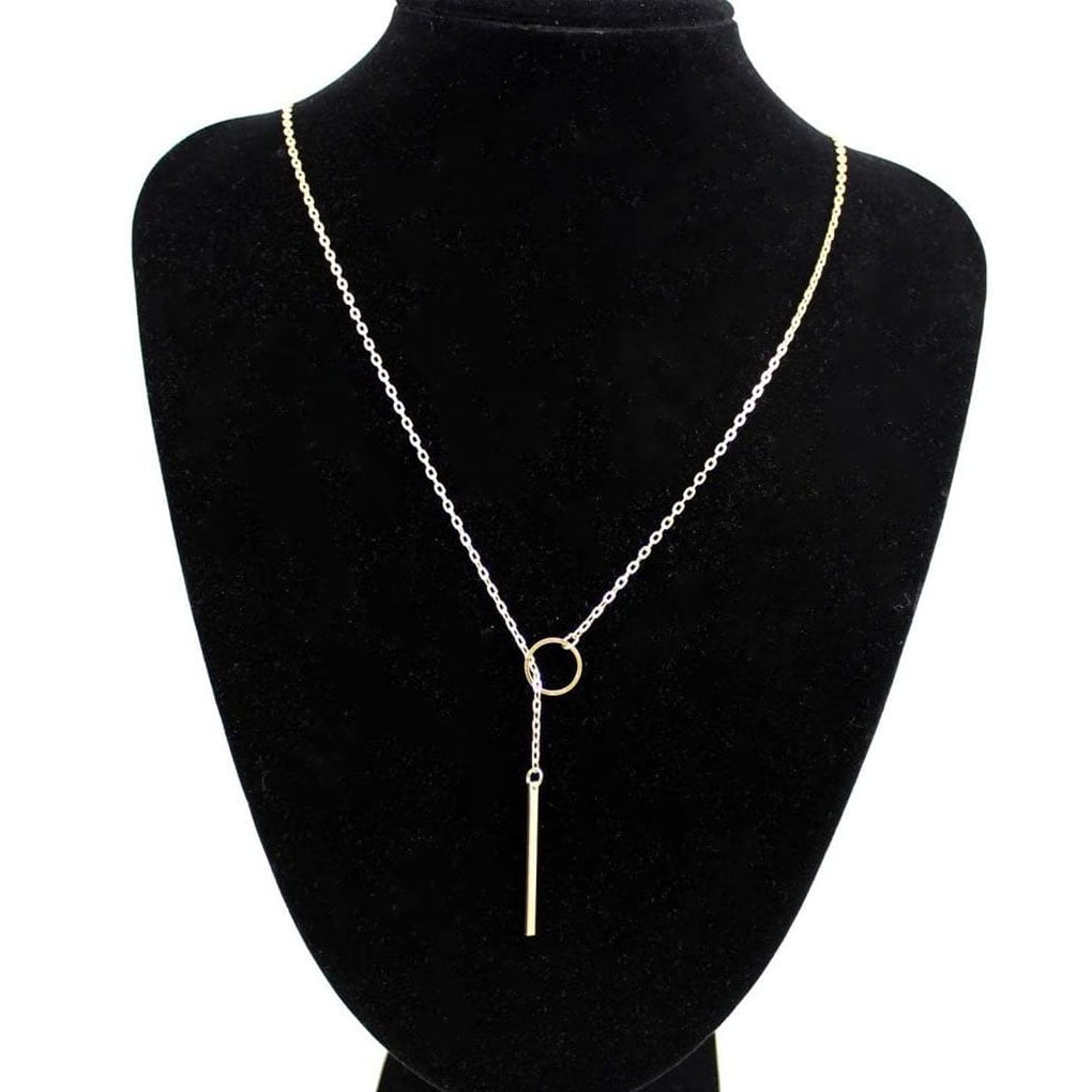 Xingzhi Women Alloy Necklace Circle Stick Simple Design Pendant Women