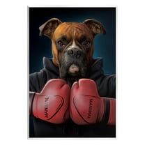 Stupell Industries Boxing Boxer Dog Animals & Insects Painting Unframed Art Print Wall Art, 10 x 15