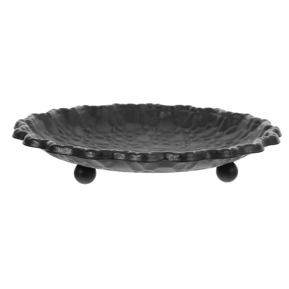 FRCOLOR Iron Art Candle Holder Metal Candle Tray Round Vintage Candle Plate for Pillar Scented Ball Candles